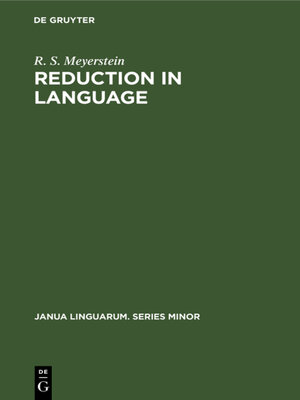 cover image of Reduction in Language